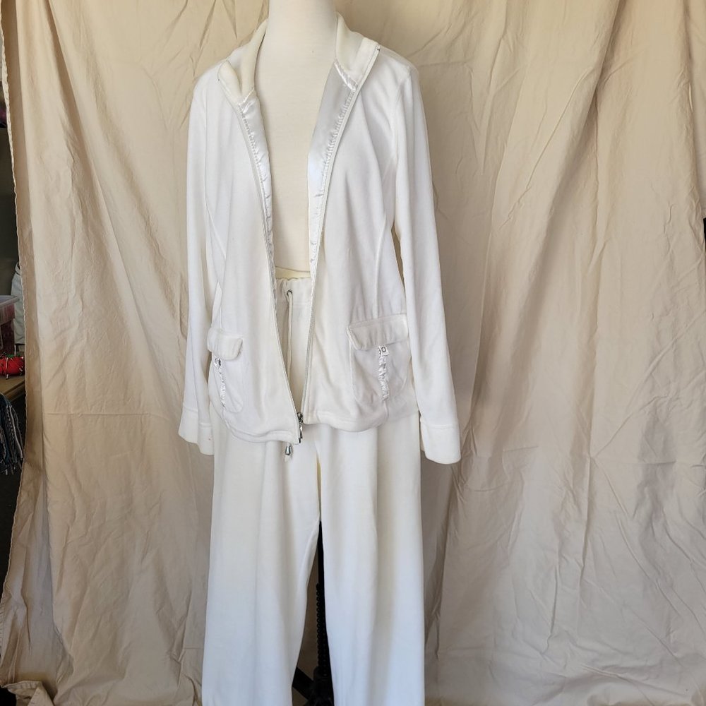 White Velour Track Suit